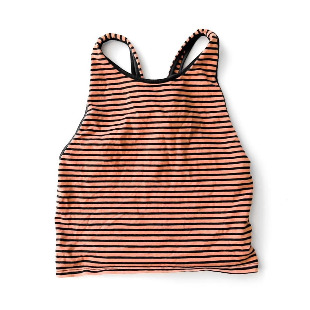 Orange/Black Striped Racerback Tank Size Medium